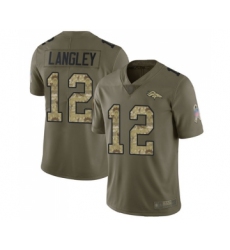 Men's Denver Broncos #12 Brendan Langley Limited Olive Camo 2017 Salute to Service Football Jersey