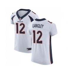 Men's Denver Broncos #12 Brendan Langley White Vapor Untouchable Elite Player Football Jersey