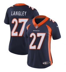 Women's Nike Denver Broncos #27 Brendan Langley Elite Navy Blue Alternate NFL Jersey