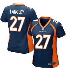 Women's Nike Denver Broncos #27 Brendan Langley Game Navy Blue Alternate NFL Jersey