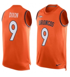 Men's Nike Denver Broncos #9 Riley Dixon Limited Orange Player Name & Number Tank Top NFL Jersey