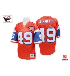 Mitchell And Ness Denver Broncos #49 Dennis Smith Orange Authentic Throwback NFL Jersey