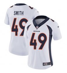 Women's Nike Denver Broncos #49 Dennis Smith White Vapor Untouchable Limited Player NFL Jersey