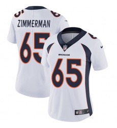 Women's Nike Denver Broncos #65 Gary Zimmerman Elite White NFL Jersey