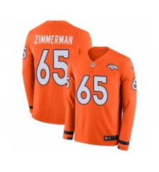 Youth Nike Denver Broncos #65 Gary Zimmerman Limited Orange Therma Long Sleeve NFL Jersey