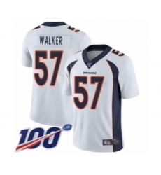 Men's Denver Broncos #57 Tom Jackson Limited Silver Inverted Legend 100th Season Football Jersey