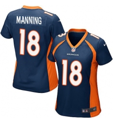 Women's Nike Denver Broncos #18 Peyton Manning Game Navy Blue Alternate NFL Jersey