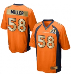 Men's Nike Denver Broncos #58 Von Miller Game Orange Super Bowl 50 Collection NFL Jersey