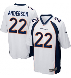 Men's Nike Denver Broncos #22 C.J. Anderson Game White NFL Jersey