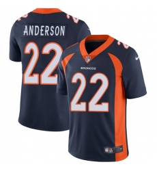 Men's Nike Denver Broncos #22 C.J. Anderson Navy Blue Alternate Vapor Untouchable Limited Player NFL Jersey