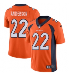 Men's Nike Denver Broncos #22 C.J. Anderson Orange Team Color Vapor Untouchable Limited Player NFL Jersey