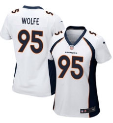 Women's Nike Denver Broncos #95 Derek Wolfe Game White NFL Jersey