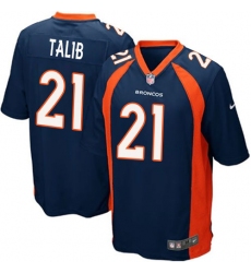 Men's Nike Denver Broncos #21 Aqib Talib Game Navy Blue Alternate NFL Jersey