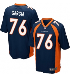 Men's Nike Denver Broncos #76 Max Garcia Game Navy Blue Alternate NFL Jersey