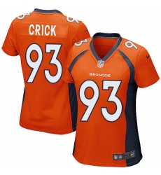 Women's Nike Denver Broncos #93 Jared Crick Game Orange Team Color NFL Jersey