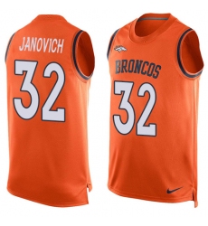 Men's Nike Denver Broncos #32 Andy Janovich Limited Orange Player Name & Number Tank Top NFL Jersey
