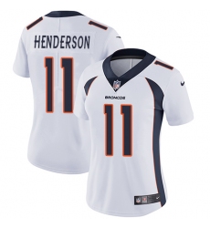 Women's Nike Denver Broncos #11 Carlos Henderson Elite White NFL Jersey