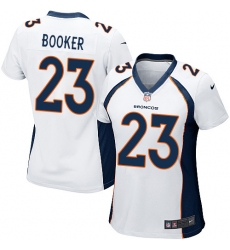 Women's Nike Denver Broncos #23 Devontae Booker Game White NFL Jersey