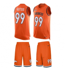 Men's Nike Denver Broncos #99 Adam Gotsis Limited Orange Tank Top Suit NFL Jersey