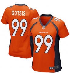 Women's Nike Denver Broncos #99 Adam Gotsis Game Orange Team Color NFL Jersey
