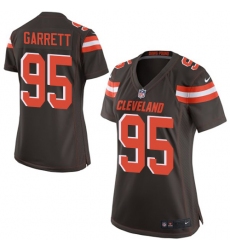 Women's Nike Cleveland Browns #95 Myles Garrett Game Brown Team Color NFL Jersey