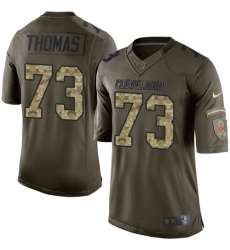 Men's Nike Cleveland Browns #73 Joe Thomas Elite Green Salute to Service NFL Jersey