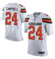 Men's Nike Cleveland Browns #24 Ibraheim Campbell Elite White NFL Jersey