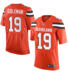 Men's Nike Cleveland Browns #19 Corey Coleman Elite Orange Alternate NFL Jersey