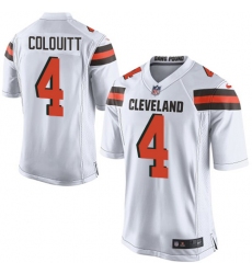 Men's Nike Cleveland Browns #4 Britton Colquitt Game White NFL Jersey