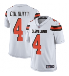Youth Nike Cleveland Browns #4 Britton Colquitt White Vapor Untouchable Limited Player NFL Jersey