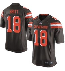 Men's Nike Cleveland Browns #18 Kenny Britt Game Brown Team Color NFL Jersey