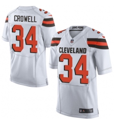 Men's Nike Cleveland Browns #34 Isaiah Crowell Elite White NFL Jersey
