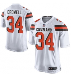 Men's Nike Cleveland Browns #34 Isaiah Crowell Game White NFL Jersey