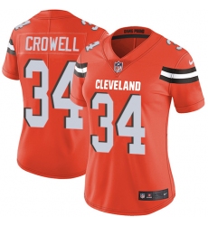 Women's Nike Cleveland Browns #34 Isaiah Crowell Elite Orange Alternate NFL Jersey