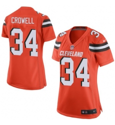 Women's Nike Cleveland Browns #34 Isaiah Crowell Game Orange Alternate NFL Jersey