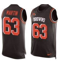 Men's Nike Cleveland Browns #63 Marcus Martin Limited Brown Player Name & Number Tank Top NFL Jersey