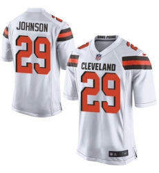Men's Nike Cleveland Browns #29 Duke Johnson Game White NFL Jersey