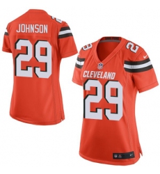 Women's Nike Cleveland Browns #29 Duke Johnson Game Orange Alternate NFL Jersey