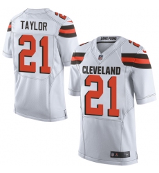 Men's Nike Cleveland Browns #21 Jamar Taylor Elite White NFL Jersey