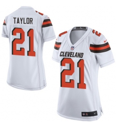 Women's Nike Cleveland Browns #21 Jamar Taylor Game White NFL Jersey