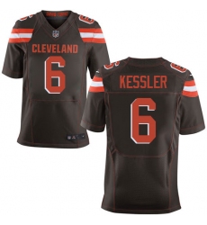 Men's Nike Cleveland Browns #6 Cody Kessler Elite Brown Team Color NFL Jersey