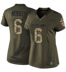 Women's Nike Cleveland Browns #6 Cody Kessler Elite Green Salute to Service NFL Jersey