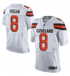 Men's Nike Cleveland Browns #8 Kevin Hogan Elite White NFL Jersey