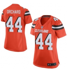 Women's Nike Cleveland Browns #44 Nate Orchard Game Orange Alternate NFL Jersey