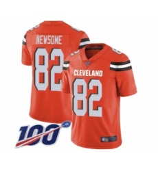 Men's Cleveland Browns #82 Ozzie Newsome Orange Alternate Vapor Untouchable Limited Player 100th Season Football Jersey