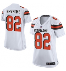Women's Nike Cleveland Browns #82 Ozzie Newsome Game White NFL Jersey