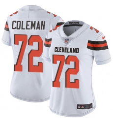 Women's Nike Cleveland Browns #72 Shon Coleman Elite White NFL Jersey