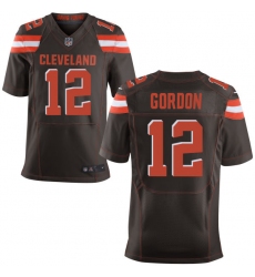 Men's Nike Cleveland Browns #12 Josh Gordon Elite Brown Team Color NFL Jersey