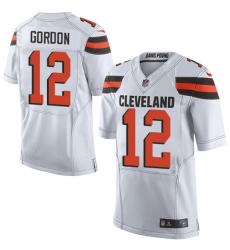Men's Nike Cleveland Browns #12 Josh Gordon Elite White NFL Jersey