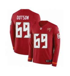 Men's Nike Tampa Bay Buccaneers #76 Donovan Smith Limited Red Therma Long Sleeve NFL Jersey